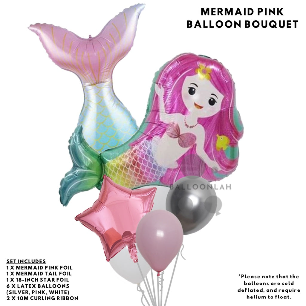 π§ββοΈ Mermaid Birthday Foil Balloon Bouquet Set
