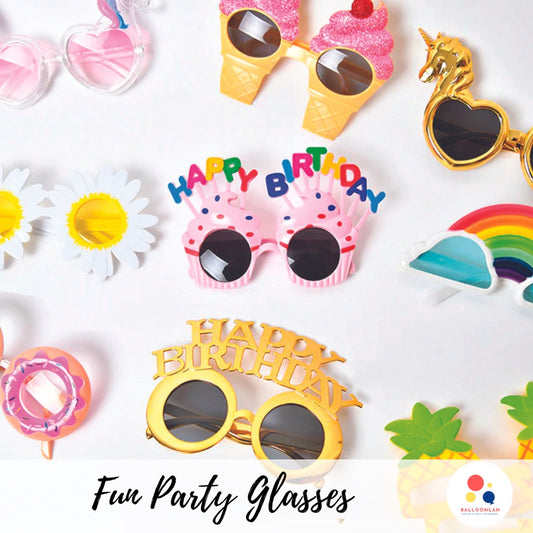 Party Glasses Party Mosaic Birthday Cake Cupcake Unicorn Birthday Fun [READY STOCK IN SG[