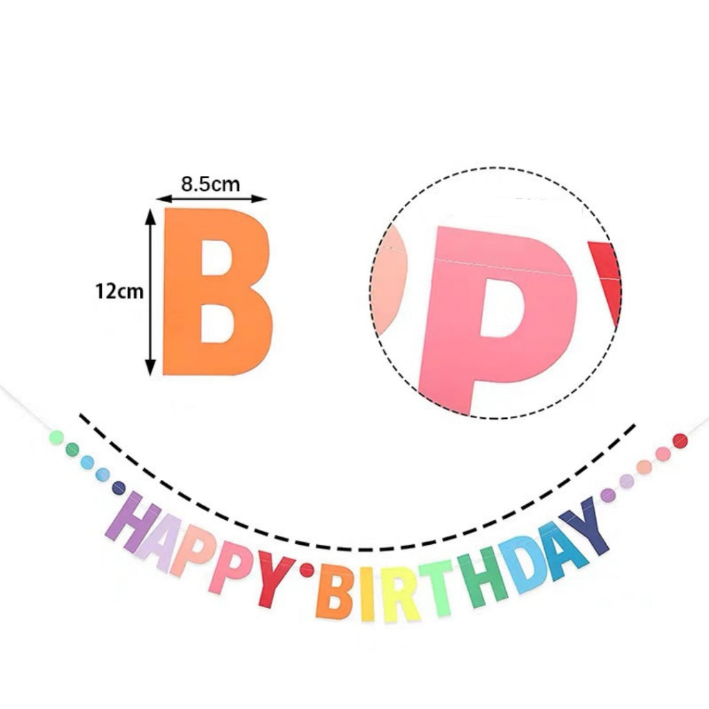 π Happy Birthday Banner Rainbow Dots