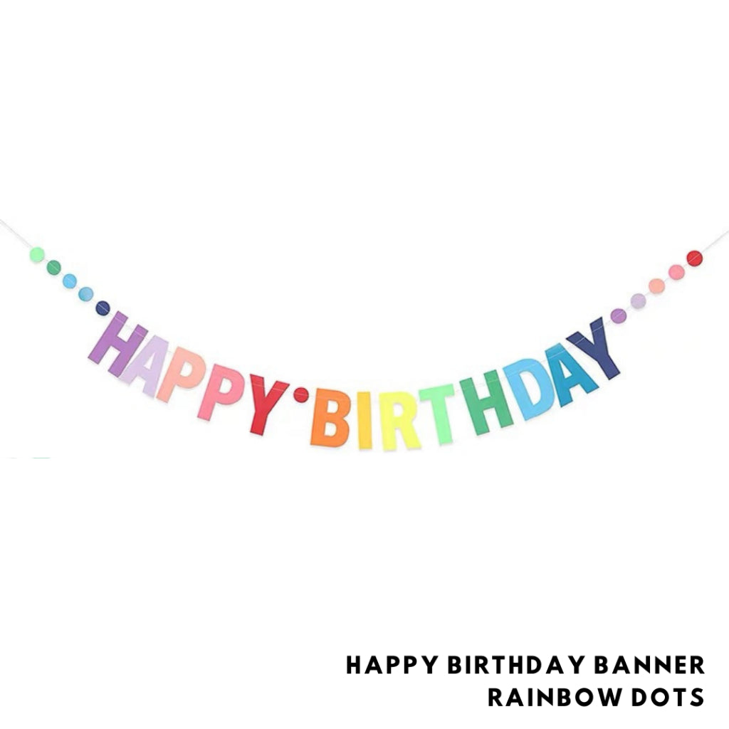 π Happy Birthday Banner Rainbow Dots