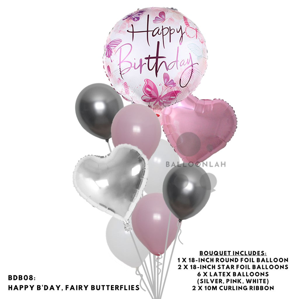 Happy Birthday Classic Foil Balloon Latex Balloon Bouquet [READY STOCK IN SG]