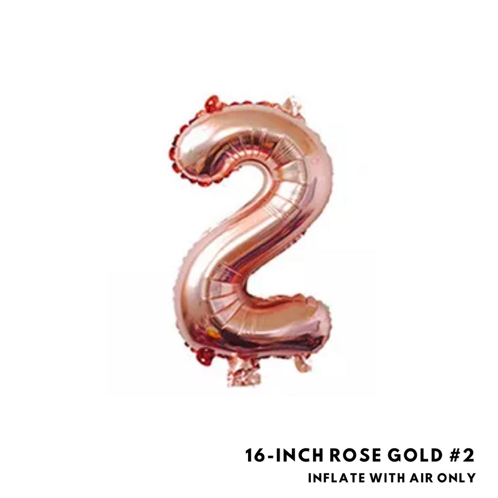16-inch Rose Gold Letter Foil Number Foil Balloons Air [READY STOCK IN SG]