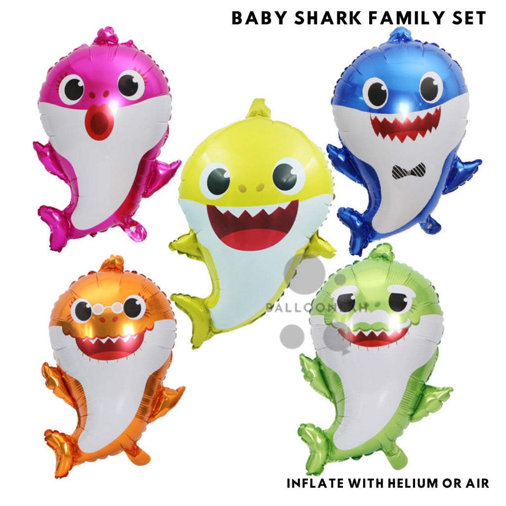 BABY SHARK Cartoon Themed Birthday Balloon [READY STOCK IN SG]