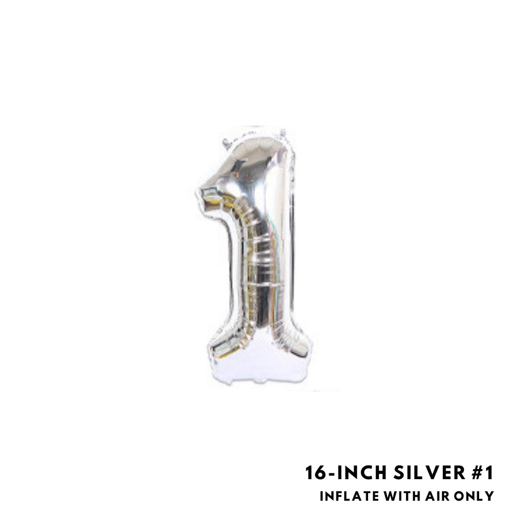 16-inch Silver Letter Foil Number Foil Balloons Air [READY STOCK IN SG]
