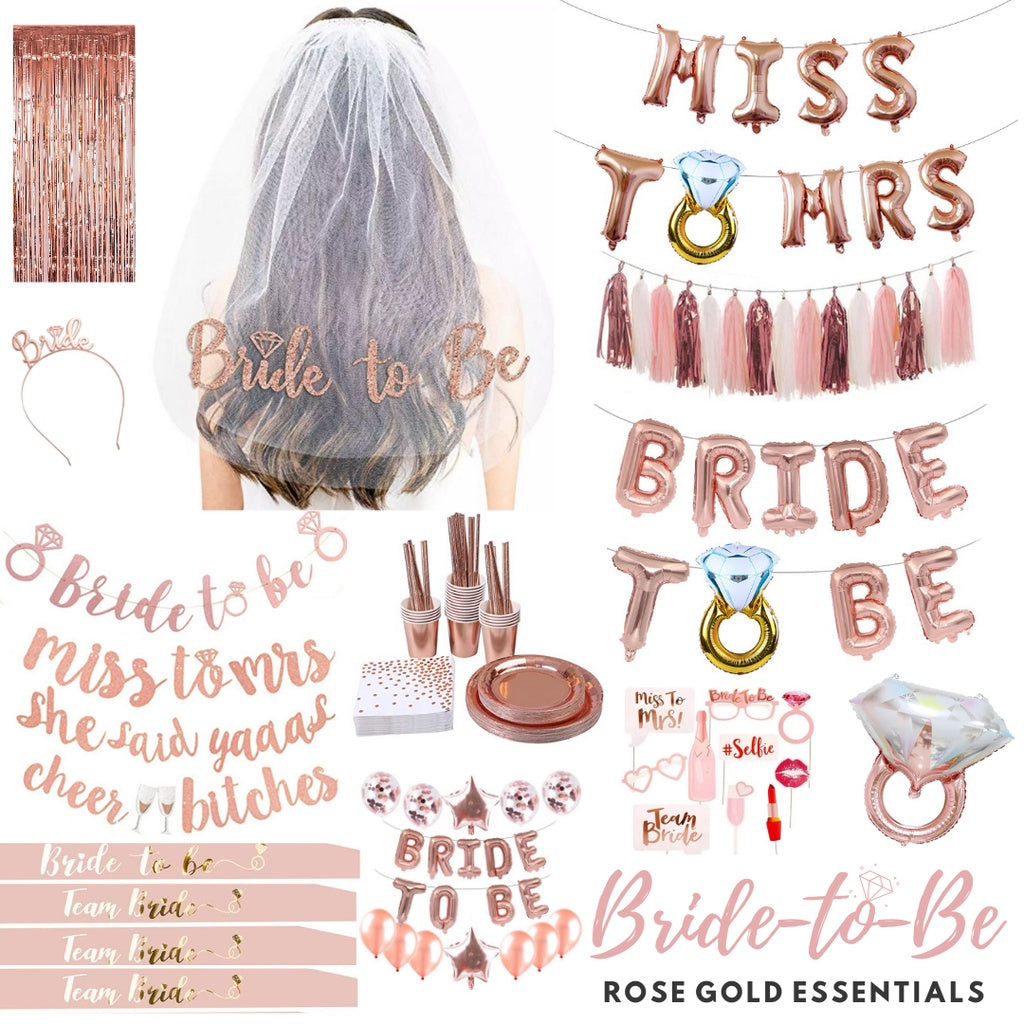 💍💖 BRIDE TO BE Rose Gold Essentials Hen's Party Night [READY STOCK IN SG]