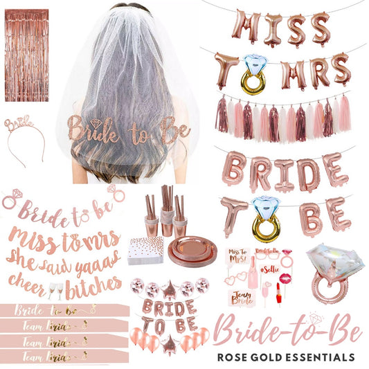 💍💖 BRIDE TO BE Rose Gold Essentials Hen's Party Night [READY STOCK IN SG]