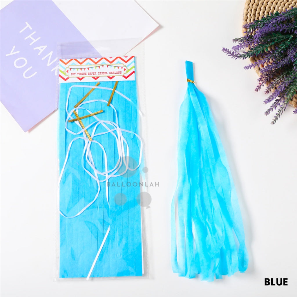 Paper Tassel Garland DIY Birthday Decoration Tissue Paper Garland [READY STOCK IN SG]