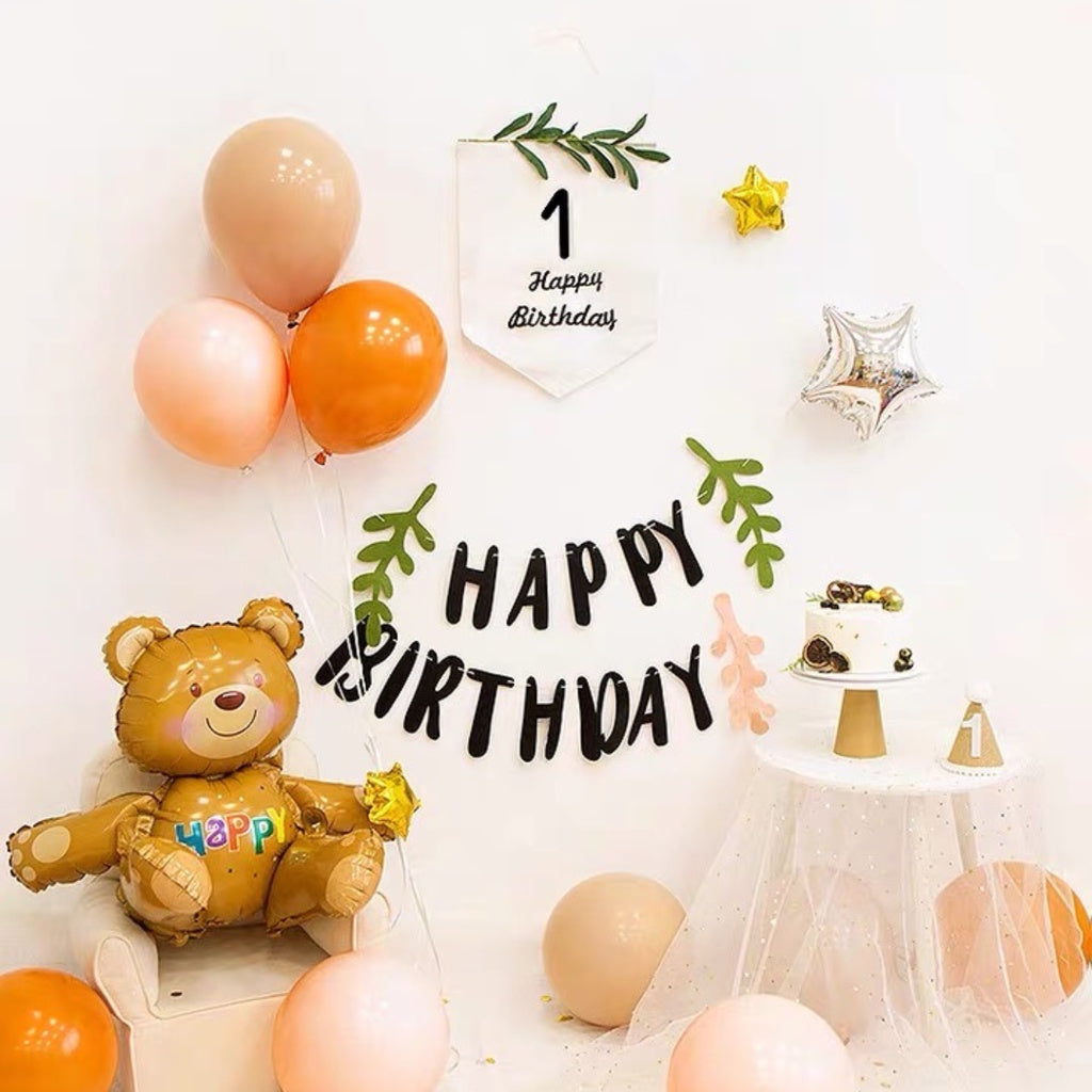 Happy Birthday Kraft Paper Party Banner Party Bunting Woodland [READY STOCK IN SG]