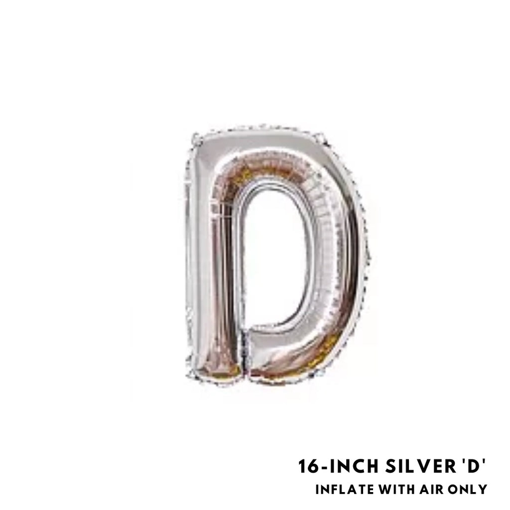 16-inch Silver Letter Foil Number Foil Balloons Air [READY STOCK IN SG]