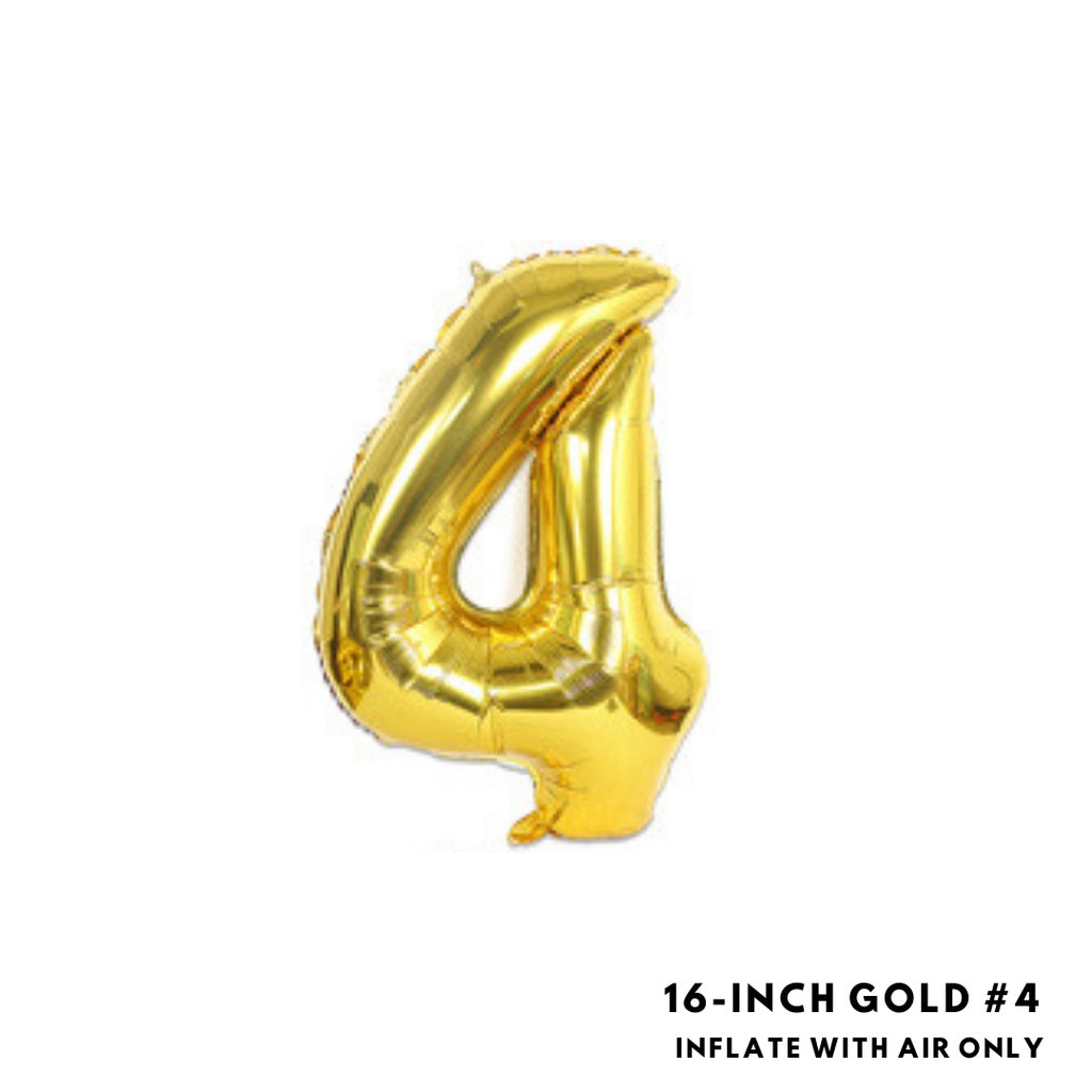 16-inch Gold Letter Foil Number Foil Balloons Air [READY STOCK IN SG]