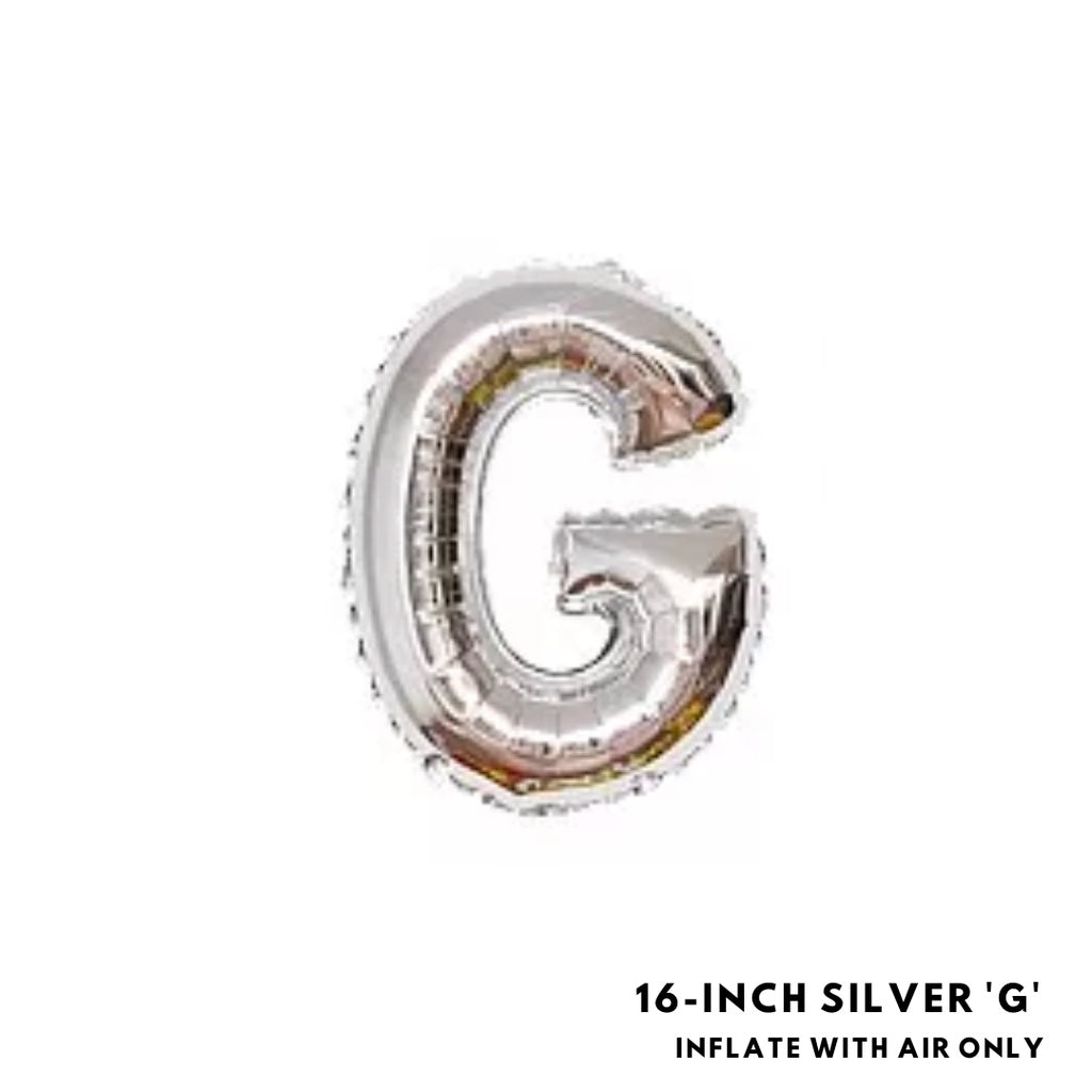 16-inch Silver Letter Foil Number Foil Balloons Air [READY STOCK IN SG]