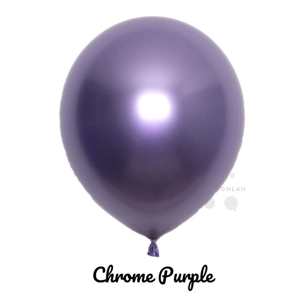 12" METALLIC Chrome Colour Helium Latex Balloons [READY STOCK IN SG]
