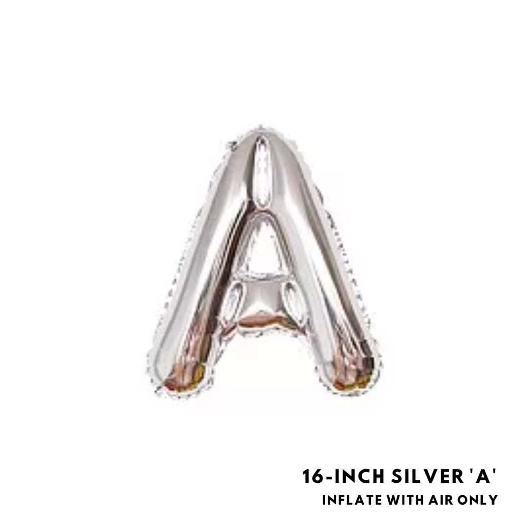 16-inch Silver Letter Foil Number Foil Balloons Air [READY STOCK IN SG]