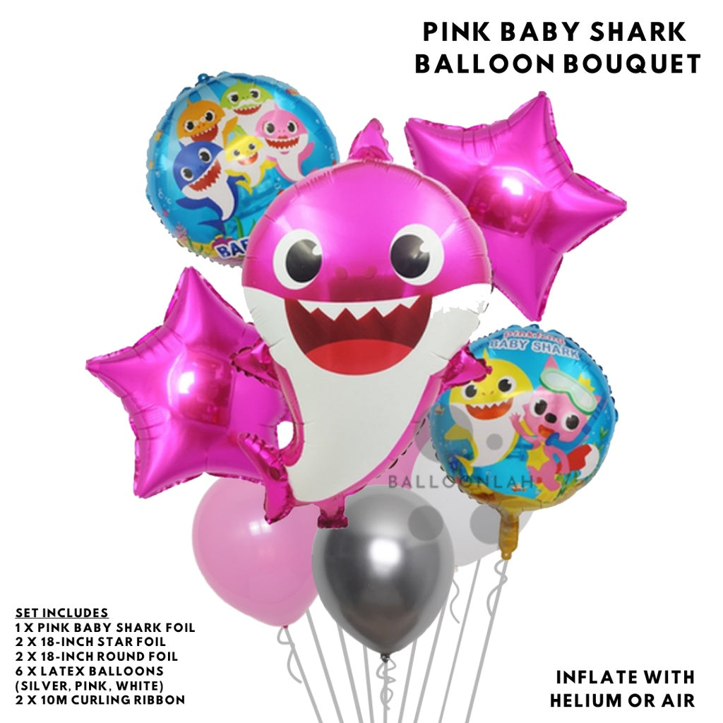BABY SHARK Cartoon Themed Birthday Balloon [READY STOCK IN SG]
