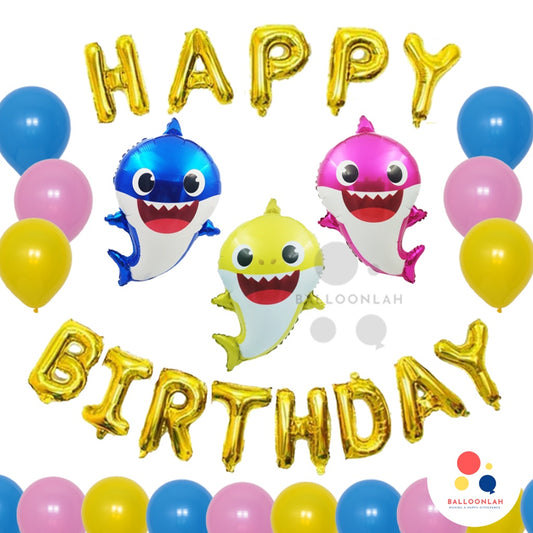 BABY SHARK Cartoon Themed Birthday Balloon [READY STOCK IN SG]