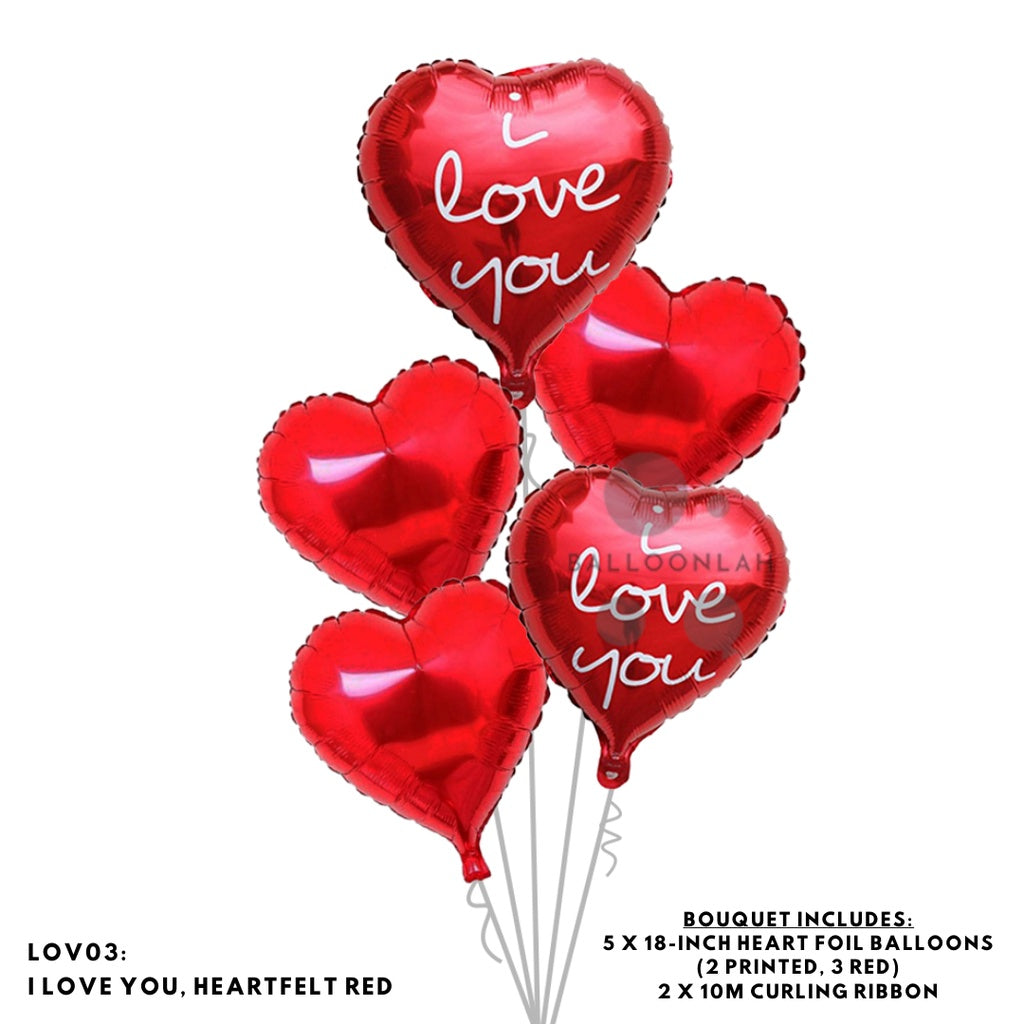 Heart Shaped Balloon Bouquet Birthday Anniversary Proposal [READY STOCK IN SG]
