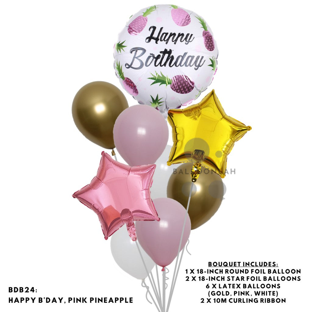 Happy Birthday Classic Foil Balloon Latex Balloon Bouquet [READY STOCK IN SG]