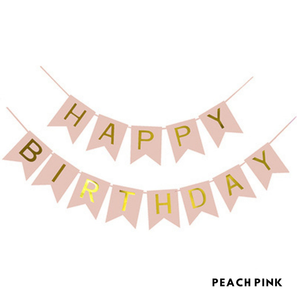 Happy Birthday Classic Party Banner Party Bunting [READY STOCK IN SG]