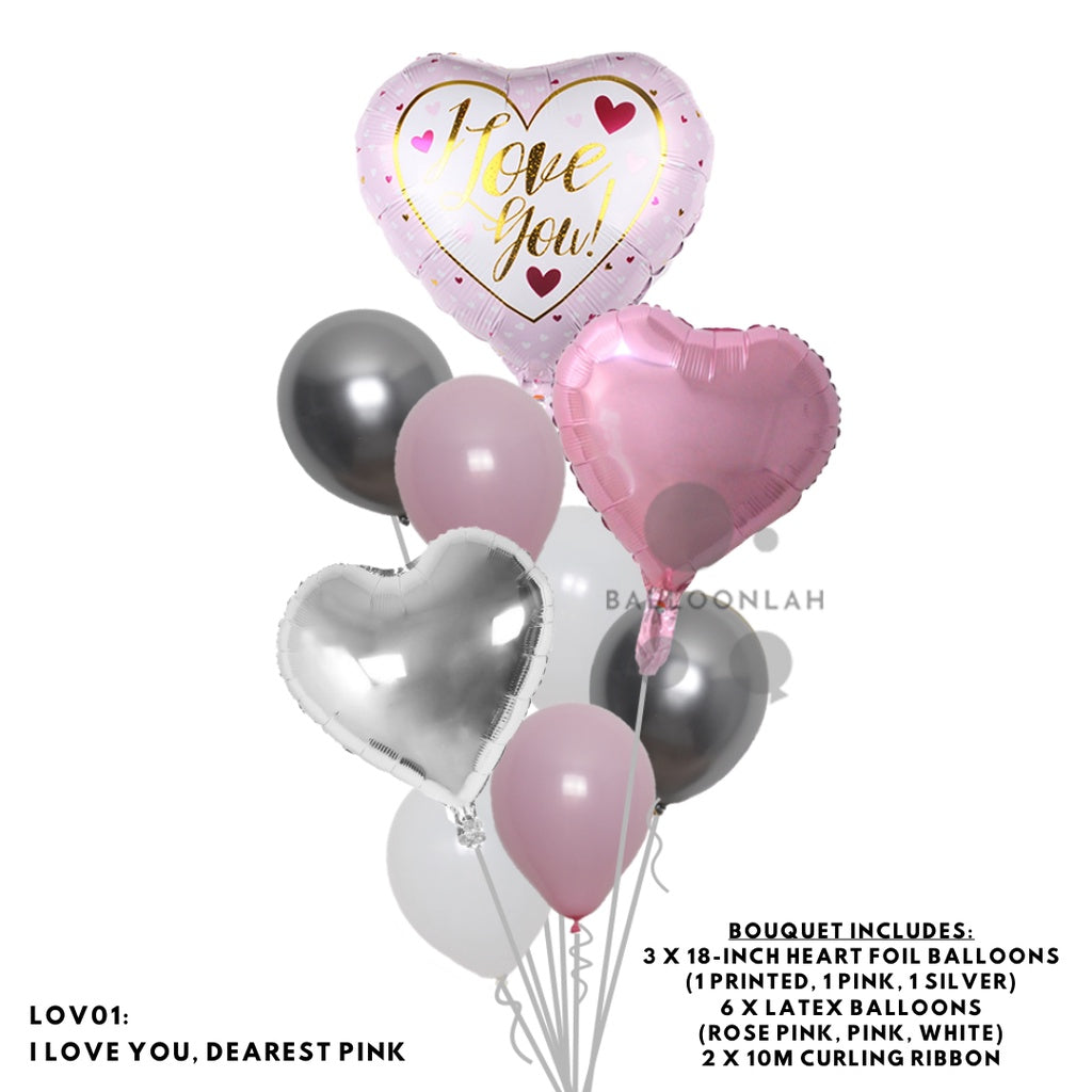 Heart Shaped Balloon Bouquet Birthday Anniversary Proposal [READY STOCK IN SG]