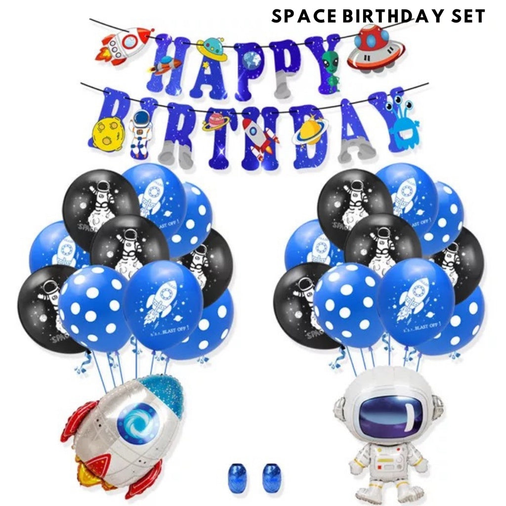 🚀 SPACE Cartoon Themed Birthday Balloons [READY STOCK IN SG]