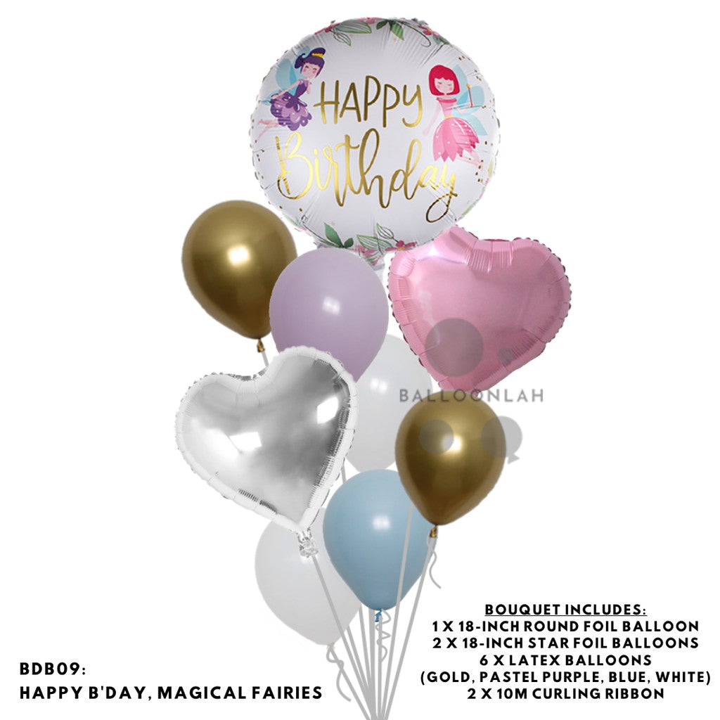 Happy Birthday Classic Foil Balloon Latex Balloon Bouquet [READY STOCK IN SG]