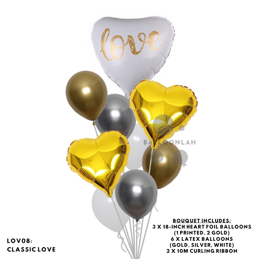 Heart Shaped Balloon Bouquet Birthday Anniversary Proposal [READY STOCK IN SG]