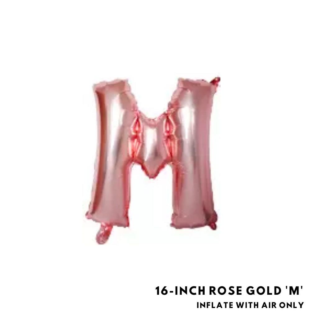 16-inch Rose Gold Letter Foil Number Foil Balloons Air [READY STOCK IN SG]