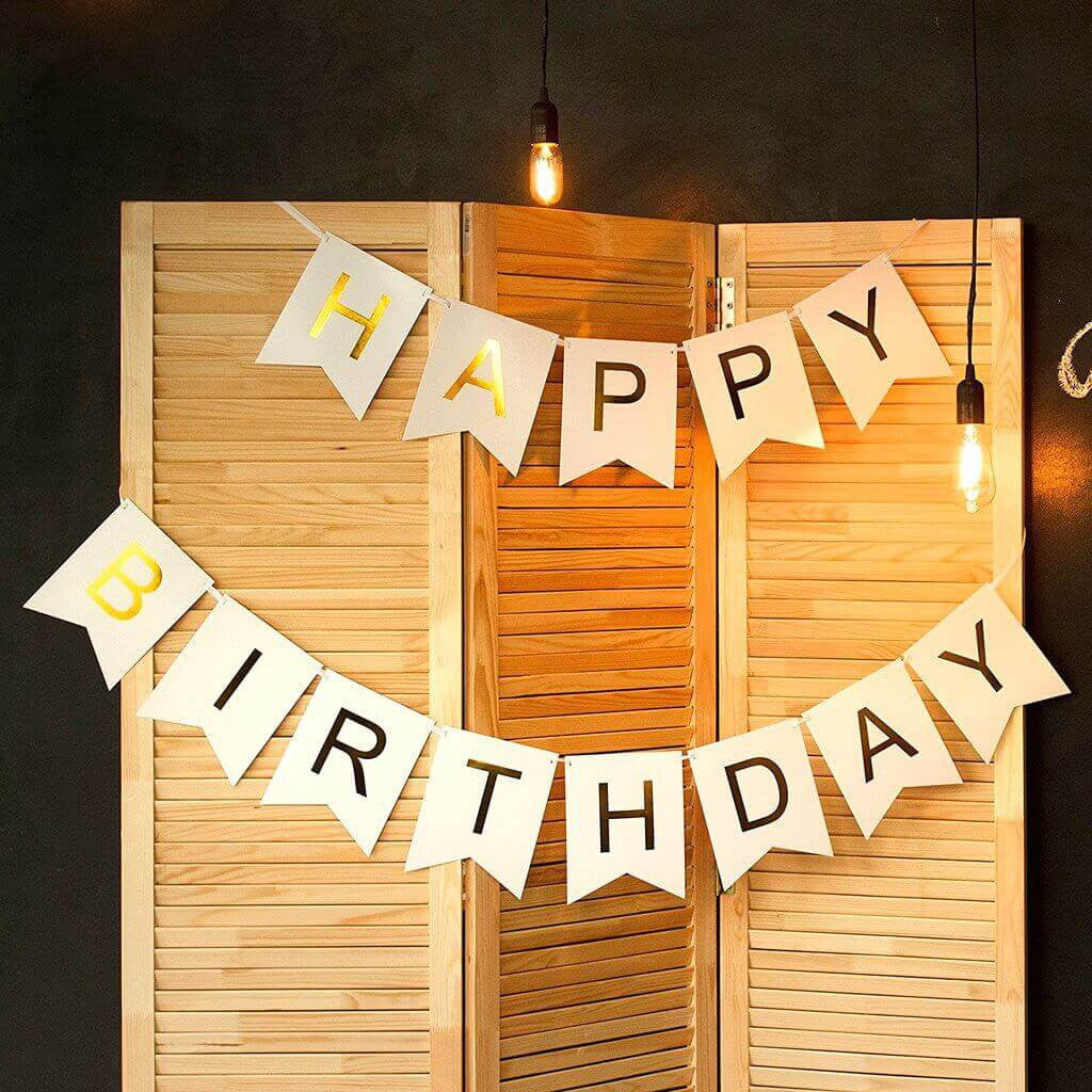 Happy Birthday Classic Party Banner Party Bunting [READY STOCK IN SG]