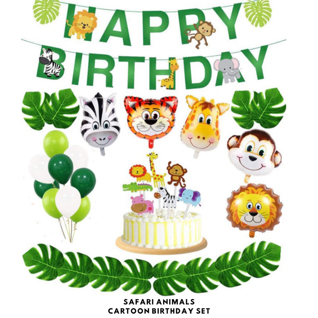 Cartoon Themed Birthday Party Set - Balloons | Banner | Cake Topper [READY STOCK IN SG] *FREE BALLOON PUMP & GLUE DOTS*