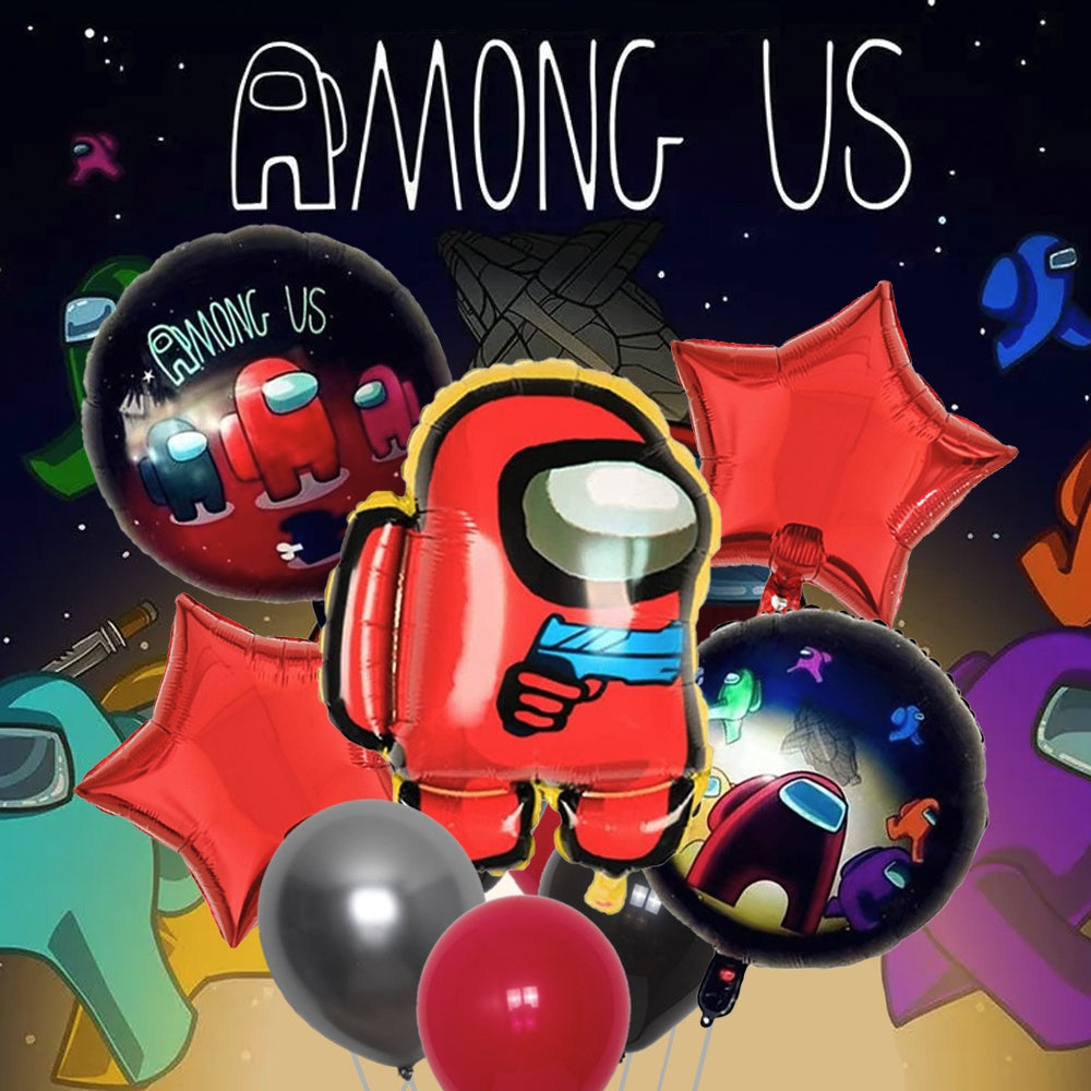🧰 AMONG US Cartoon Themed Foil Latex Balloons [READY STOCK IN SG]