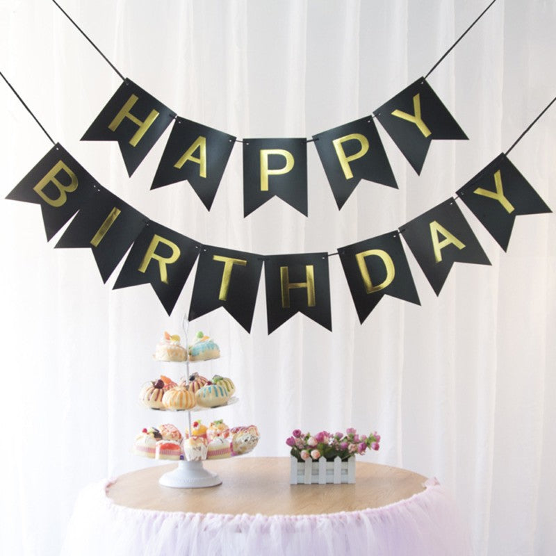 Happy Birthday Classic Party Banner Party Bunting [READY STOCK IN SG]