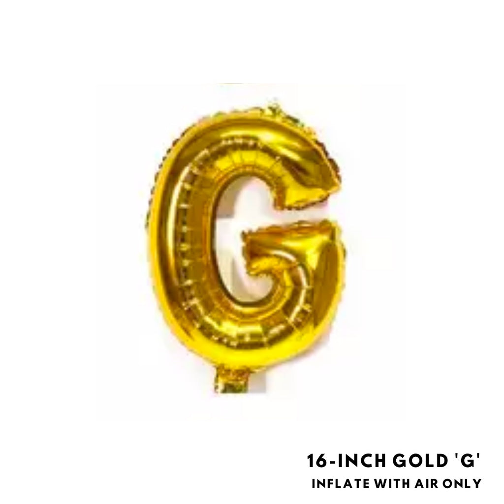 16-inch Gold Letter Foil Number Foil Balloons Air [READY STOCK IN SG]