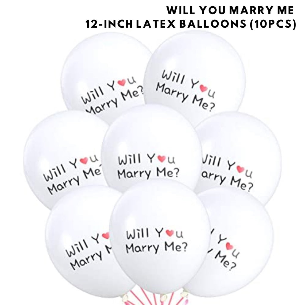 💍 Will You Marry Me 12-inch Latex Balloons Wedding Proposal [READY STOCK IN SG]