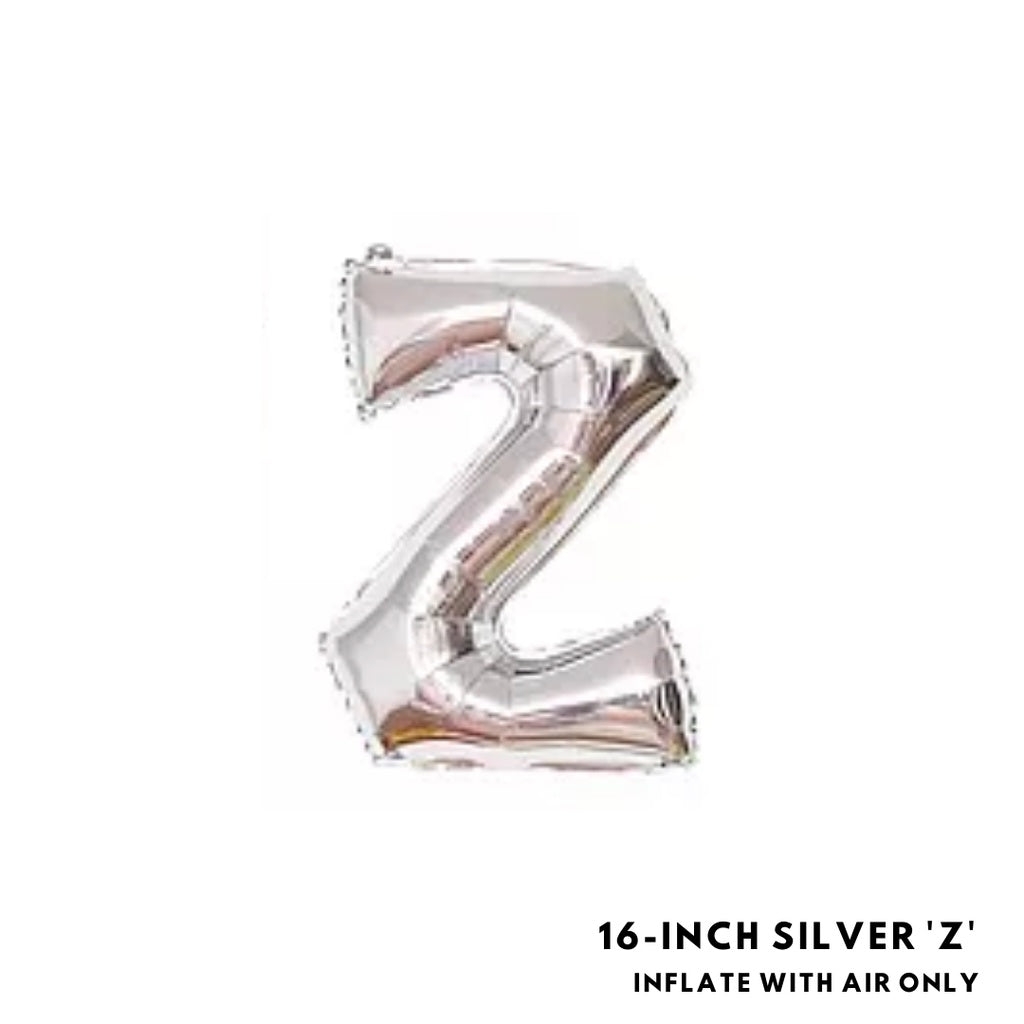 16-inch Silver Letter Foil Number Foil Balloons Air [READY STOCK IN SG]