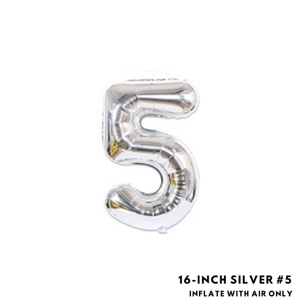 16-inch Silver Letter Foil Number Foil Balloons Air [READY STOCK IN SG]