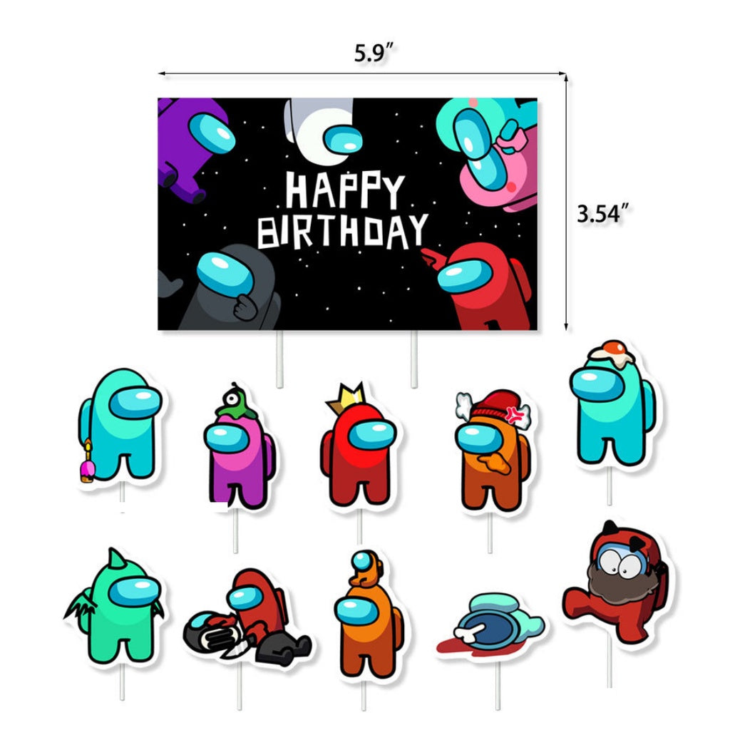 AMONG US Cartoon Themed Birthday Balloon Set [READY STOCK IN SG]