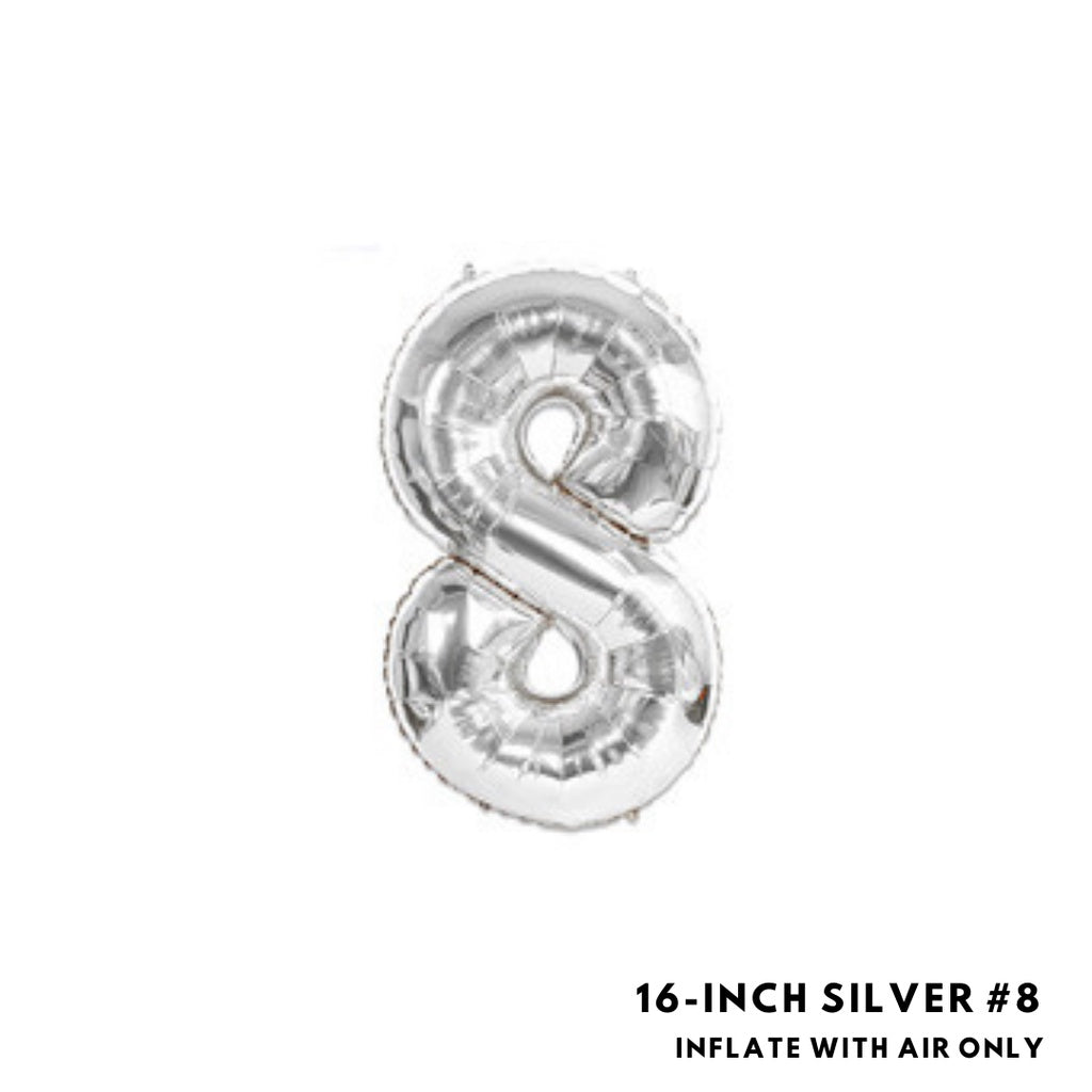 16-inch Silver Letter Foil Number Foil Balloons Air [READY STOCK IN SG]