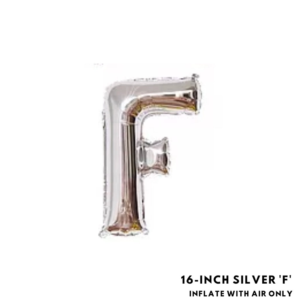 16-inch Silver Letter Foil Number Foil Balloons Air [READY STOCK IN SG]