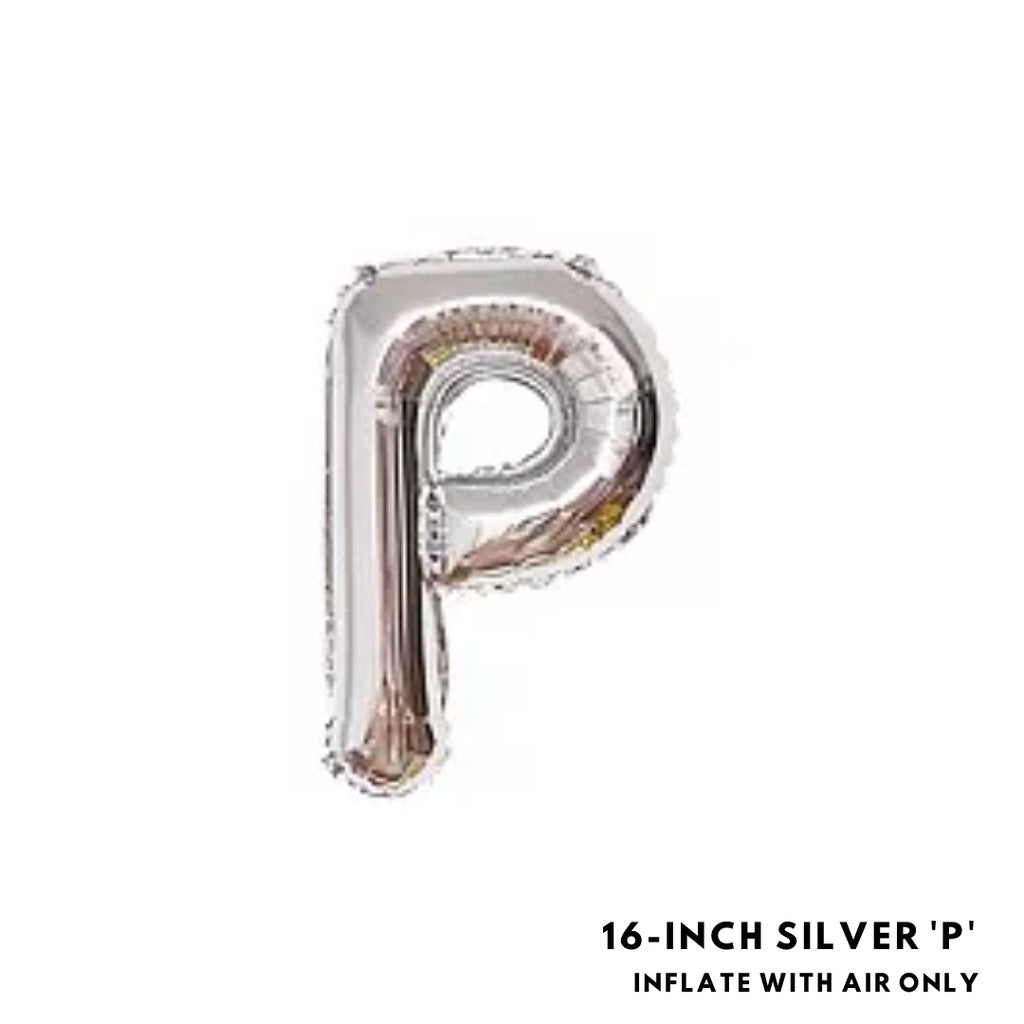 16-inch Silver Letter Foil Number Foil Balloons Air [READY STOCK IN SG]