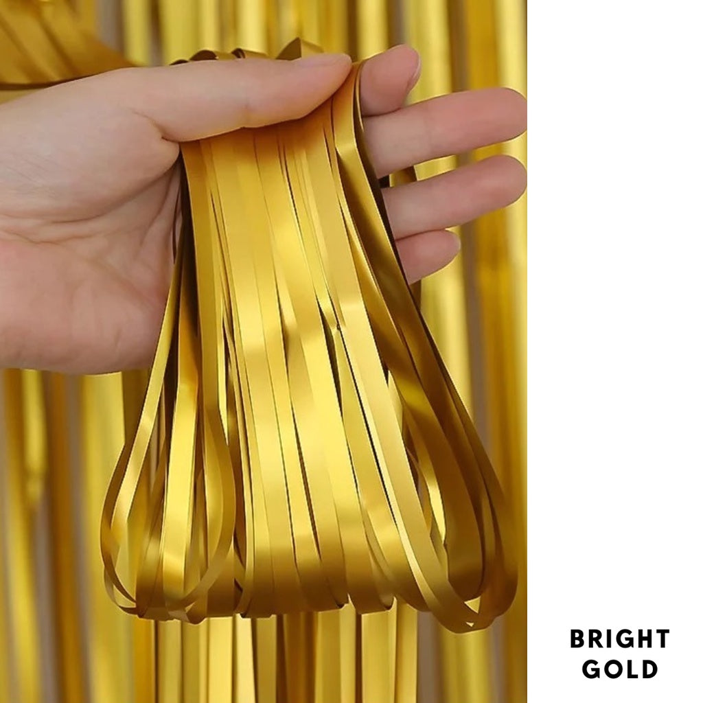 Tinsel Party Backdrop Premium Matte Finishing [READY STOCK IN SG]