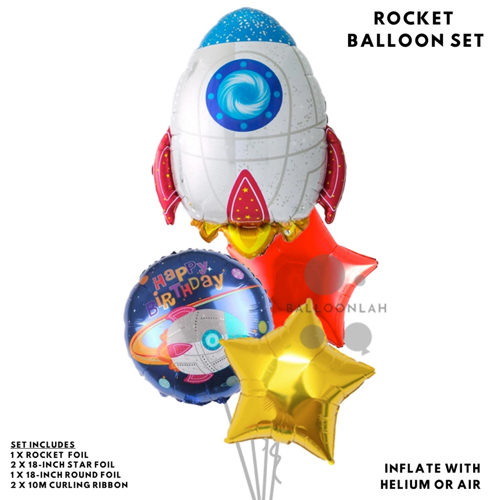 🚀 SPACE Cartoon Themed Birthday Balloons [READY STOCK IN SG]