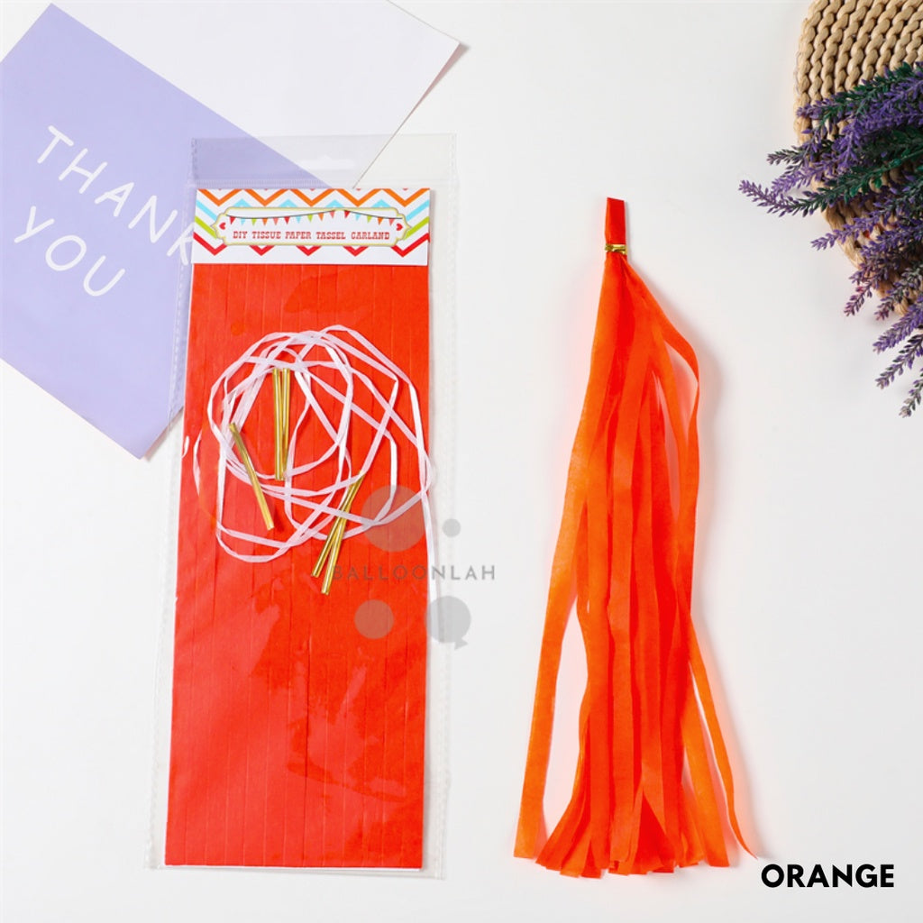 Paper Tassel Garland DIY Birthday Decoration Tissue Paper Garland [READY STOCK IN SG]