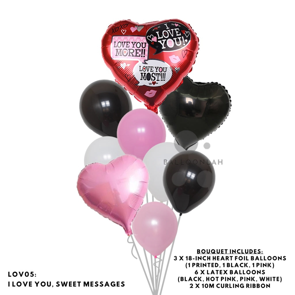 Heart Shaped Balloon Bouquet Birthday Anniversary Proposal [READY STOCK IN SG]