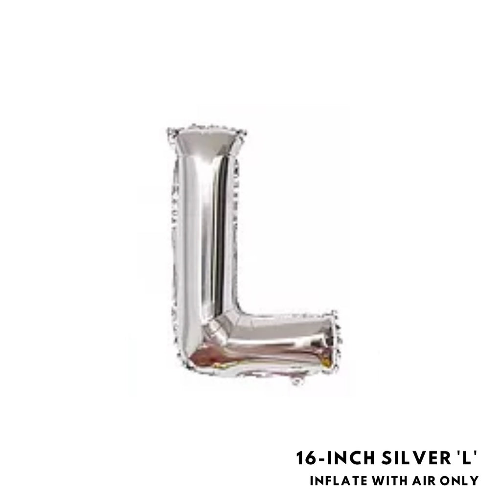 16-inch Silver Letter Foil Number Foil Balloons Air [READY STOCK IN SG]