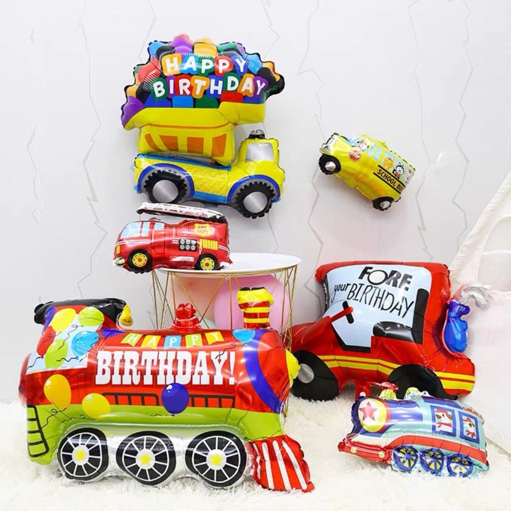 TRANSPORT Vehicles Truck Engine Car Balloon Garland Birthday Decoration [READY STOCK IN SG]