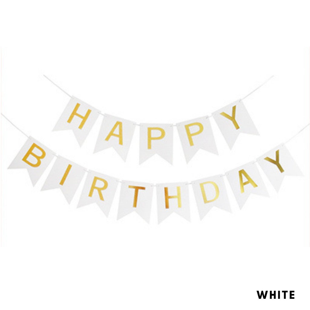 Happy Birthday Classic Party Banner Party Bunting [READY STOCK IN SG]