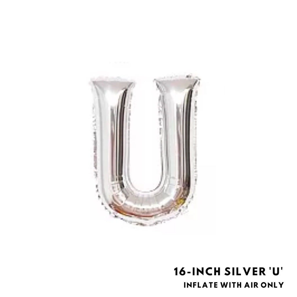 16-inch Silver Letter Foil Number Foil Balloons Air [READY STOCK IN SG]