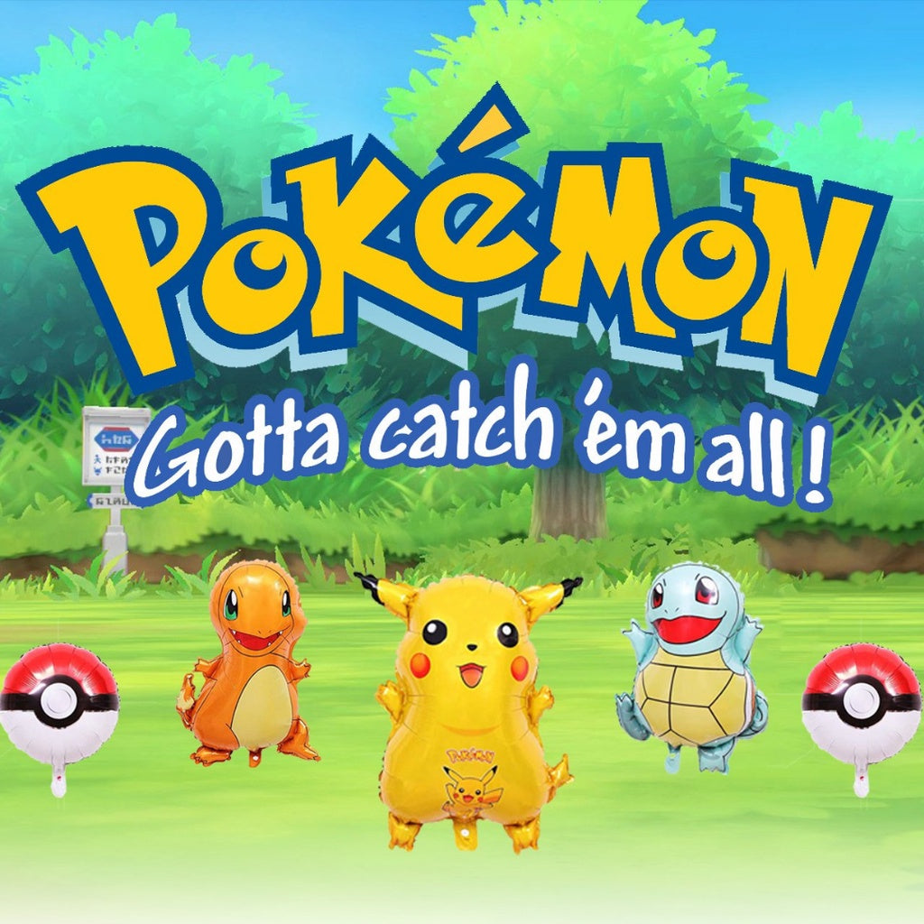 POKÉMON Cartoon Foil and Latex Balloon Pokemon Birthday Set [READY STOCK IN SG]