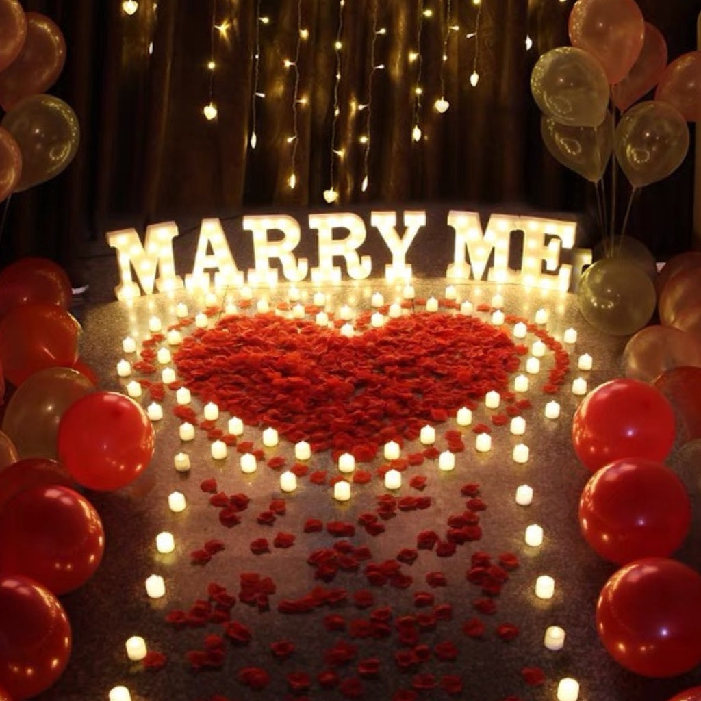 ❤️ MARRY ME Letter Lights Proposal Decoration Wedding [READY STOCK IN SG]