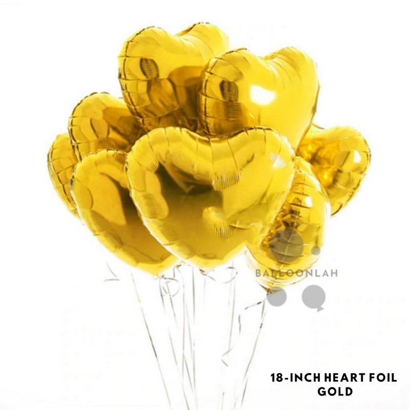❤️ 18-inch HEART Foil Balloons Love Wedding Proposal Decoration [Ready Stock in SG]